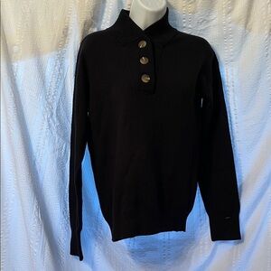 Tommy John Black sweater with 3 buttons size small